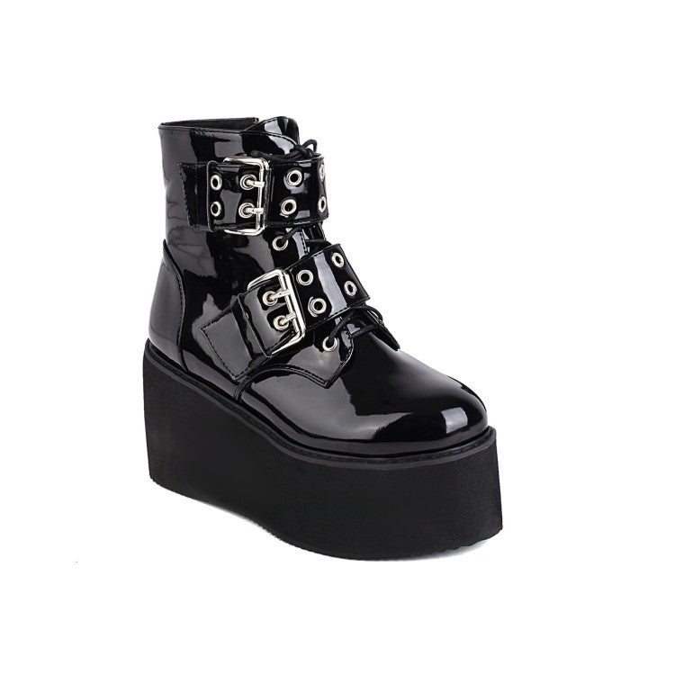 Michelle – Bottines à Talon Muffin en Vegan Noir