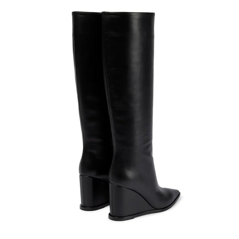 Nicole – Bottes Hautes Évasées en Cuir Vegan pour Femmes