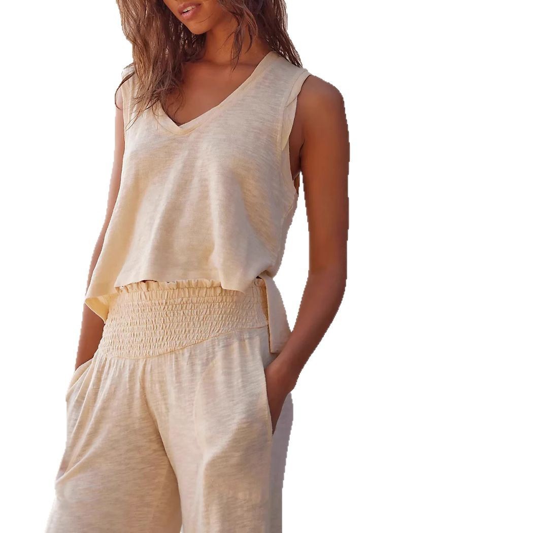 Lucy – Ensemble Deux Pièces en Maille à Taille Élastique