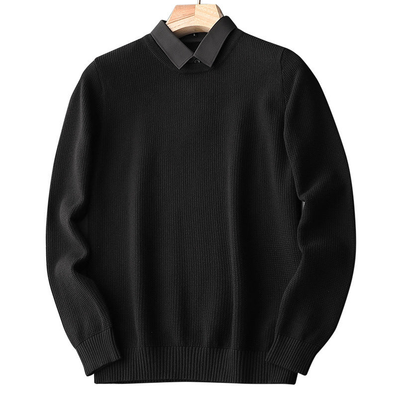 Samuel – Pull Tricoté Col Chemise Deux Pièces Pour Homme