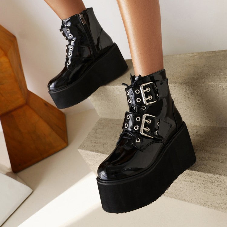 Michelle – Bottines à Talon Muffin en Vegan Noir