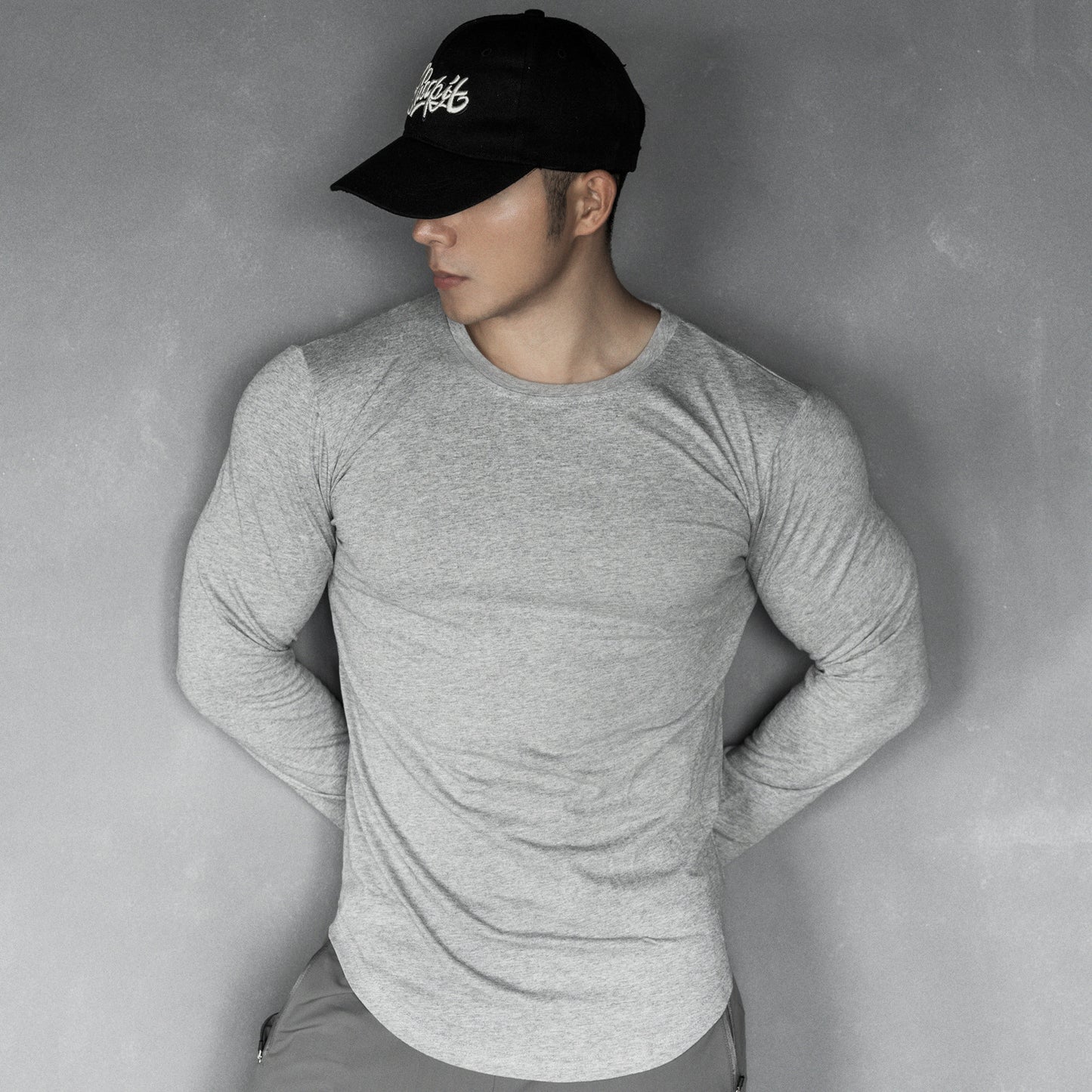 Dean – T-shirt de sport décontracté à manches longues en couleur unie
