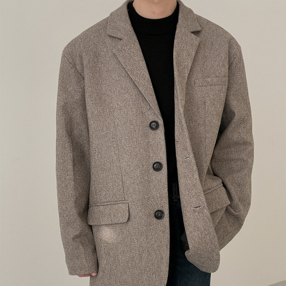 Noel – Veste de costume à simple boutonnage de style hongkongais vintage