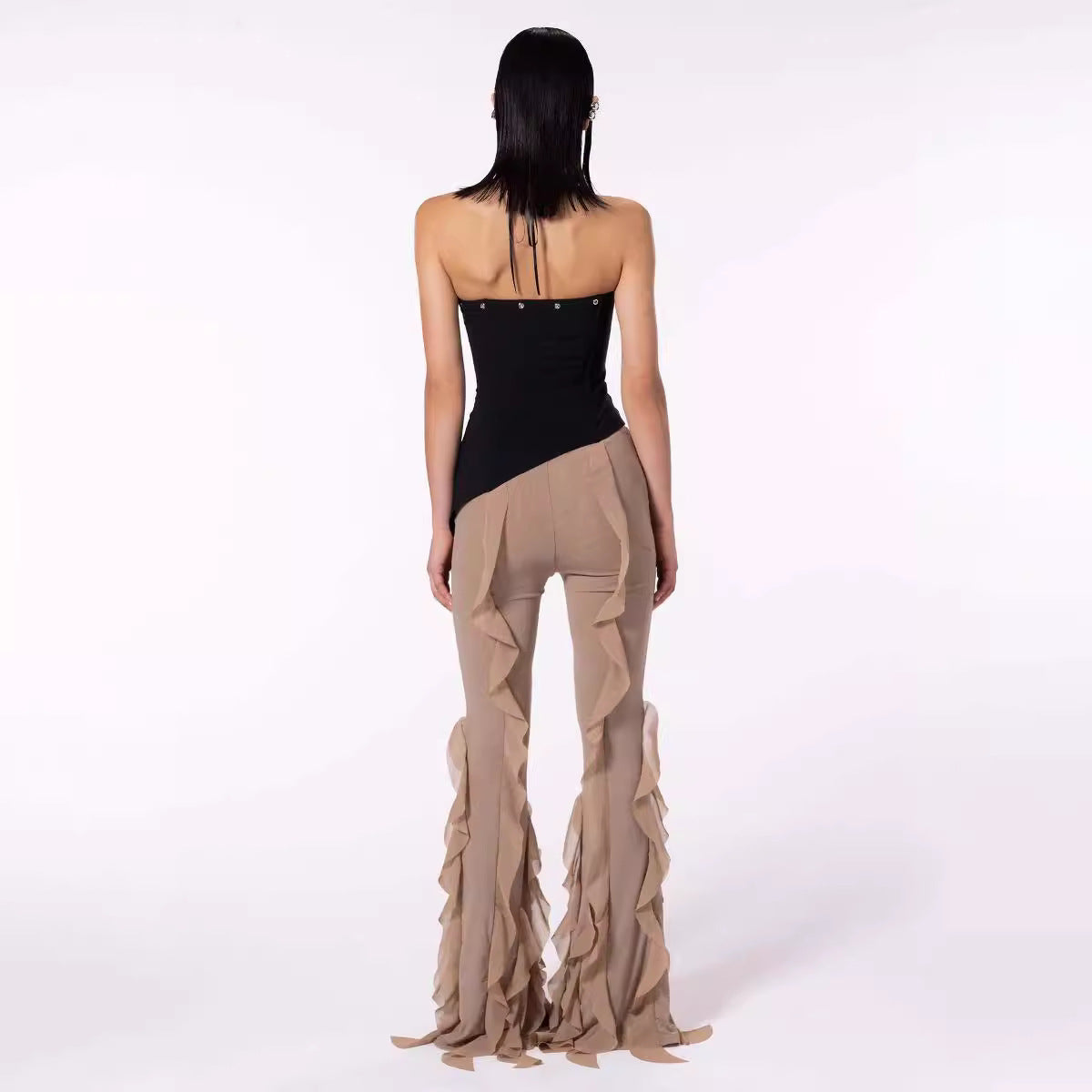 Jennifer – Pantalon Évasé Micro Ajusté pour Femmes