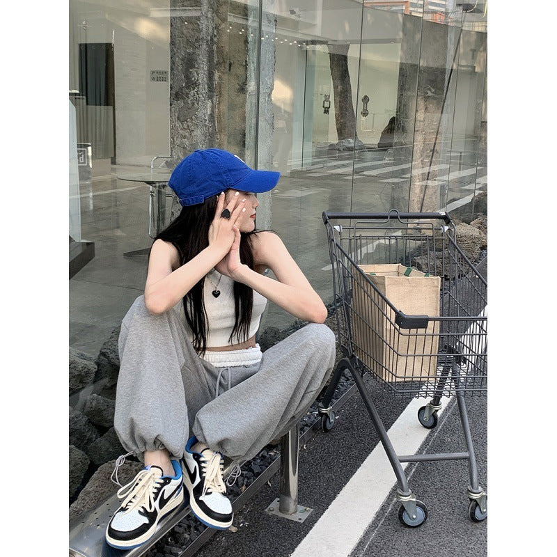 Julia – Pantalon Décontracté à Taille Élastique et Taille Haute Contrastée