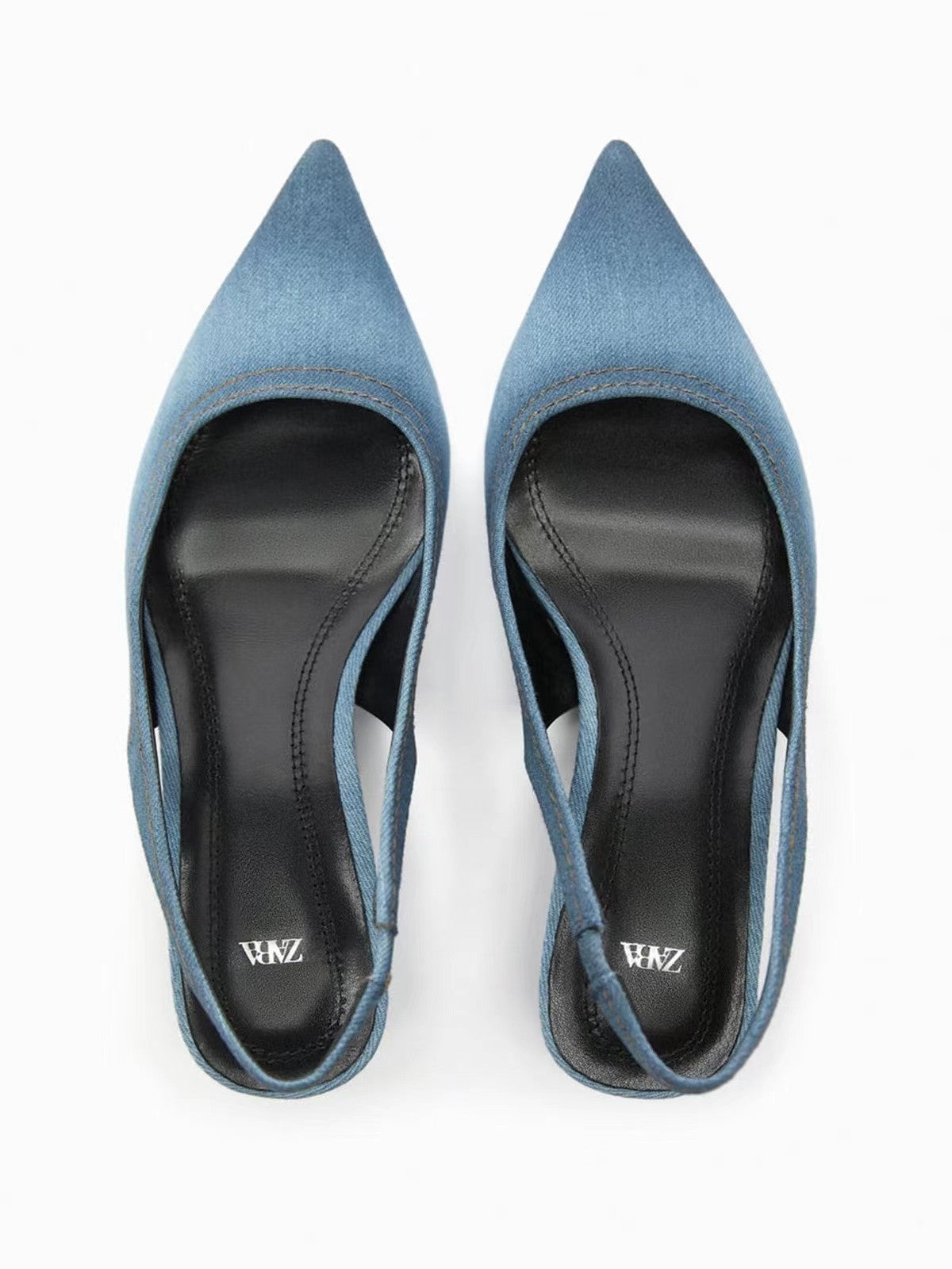 Francesca – Talons hauts en denim bleu