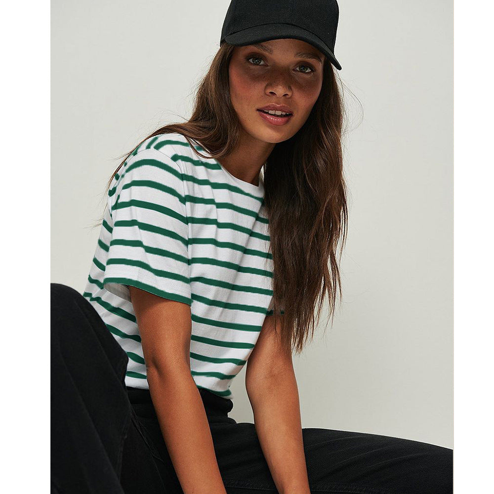 Charlie – T-shirt à Rayures en Coton Décontracté