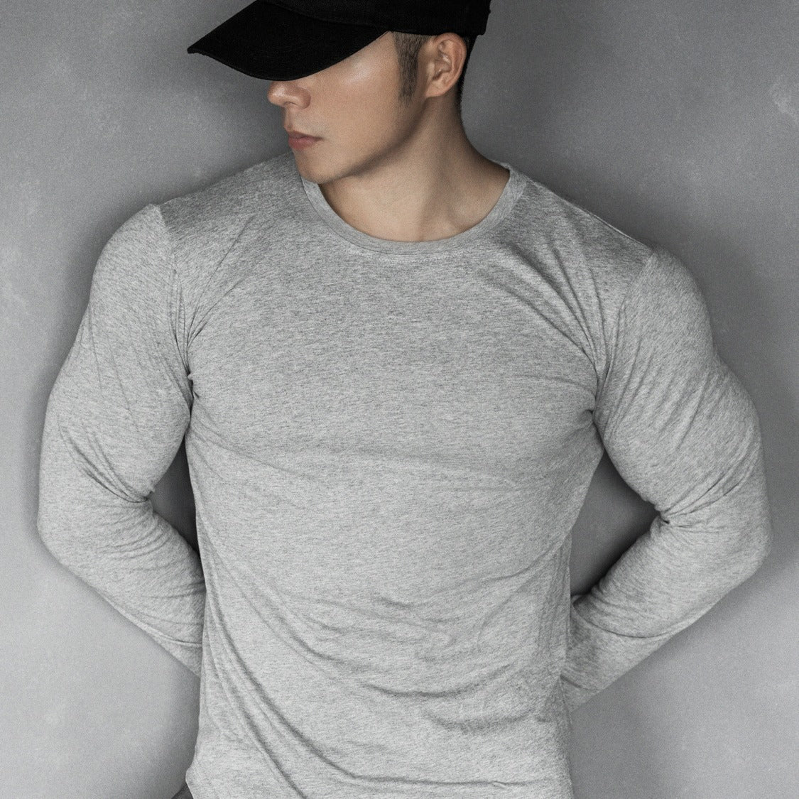 Dean – T-shirt de sport décontracté à manches longues en couleur unie
