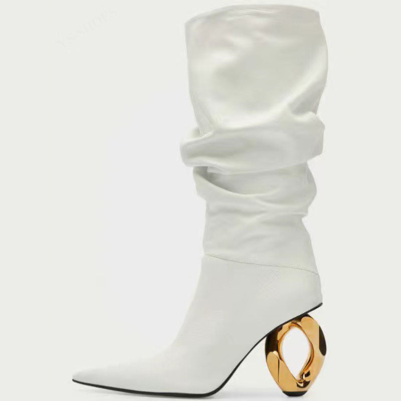 Claire – Bottes Mi-hautes Sexy à Talons Épais
