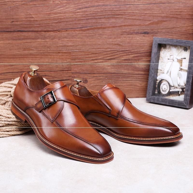 Damien – Chaussures Monk à Bout Carré en Cuir Vegan pour Homme