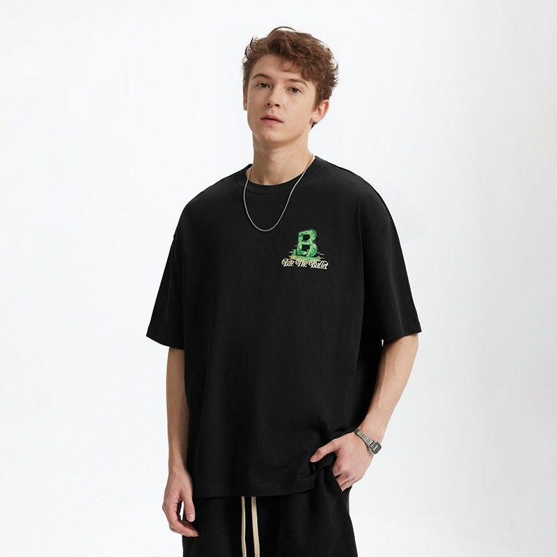 Mitchell – T-shirt Imprimé Lettre B, Style Décontracté