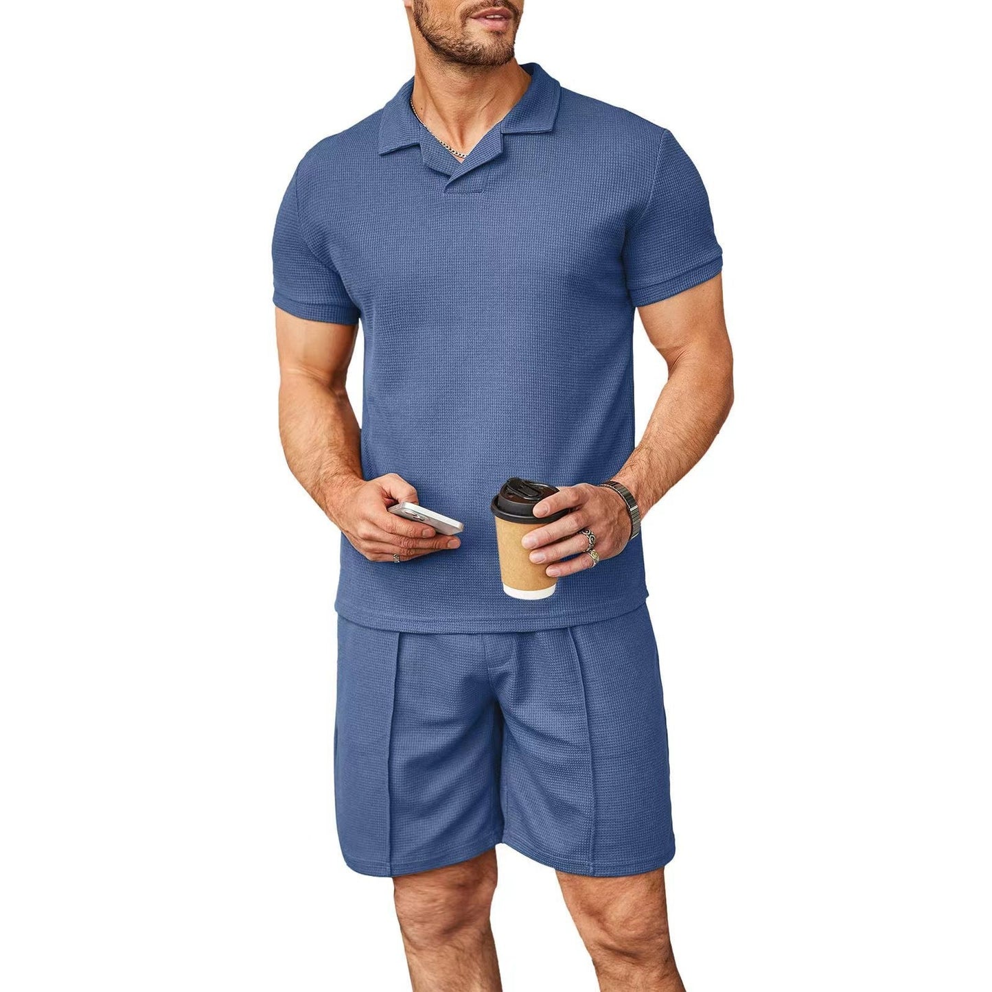 Benjamin – Ensemble Deux Pièces Stylé en Tissu Gaufré
