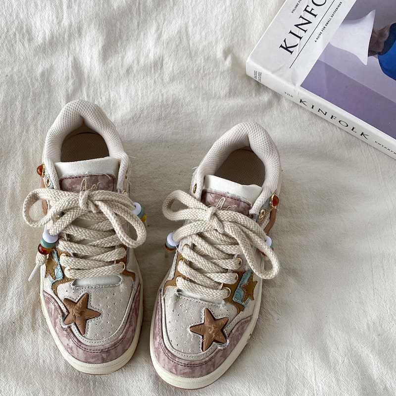 Denise – Baskets Casual à Semelle Épaisse Blanc