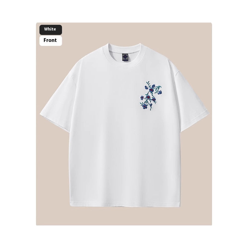 Ronnie – T-shirt à manches courtes en coton avec broderie pour hommes