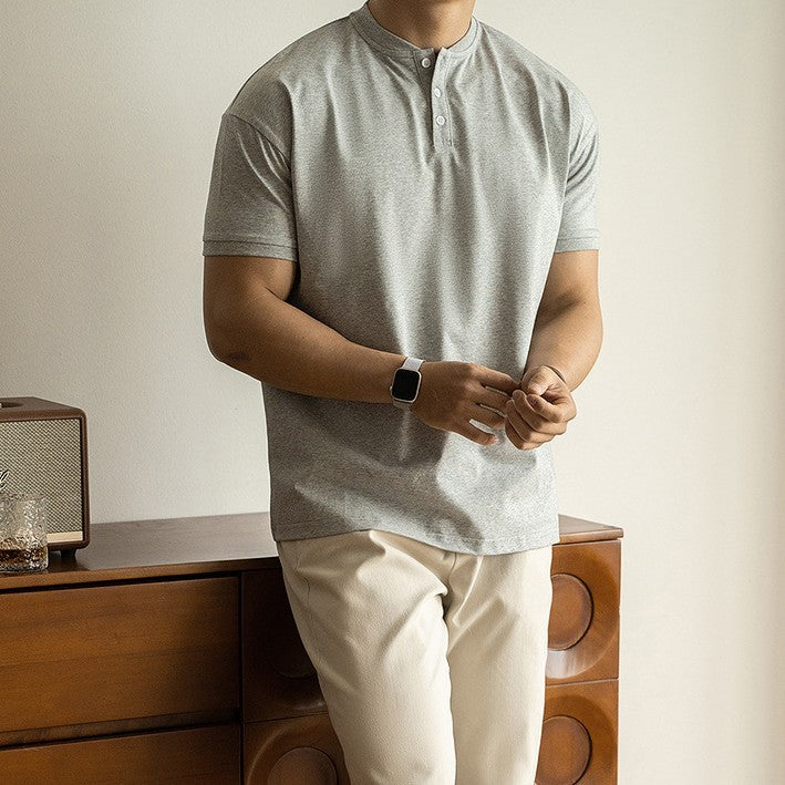 Elliot – Chemise à Col Henry Respirante et Légère