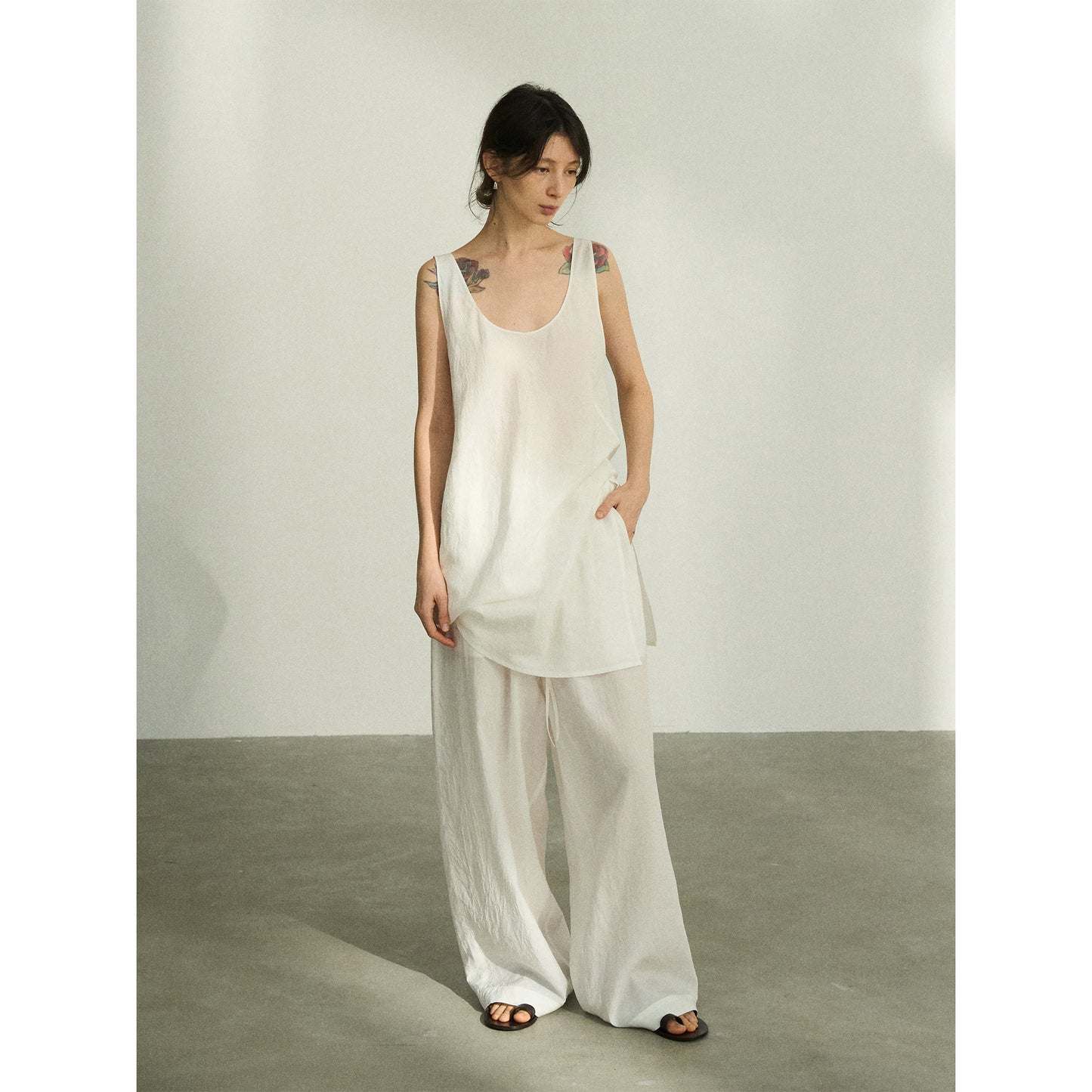 Lucy – Pantalon Droit en Tencel Lavé à la Pierre