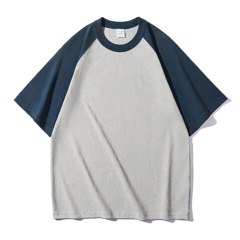 Samuel – T-shirt Épais à Manches Courtes Raglan Contrastées