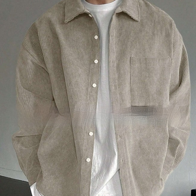 Spencer – Chemise Casual en Velours Côtelé à Manches Longues