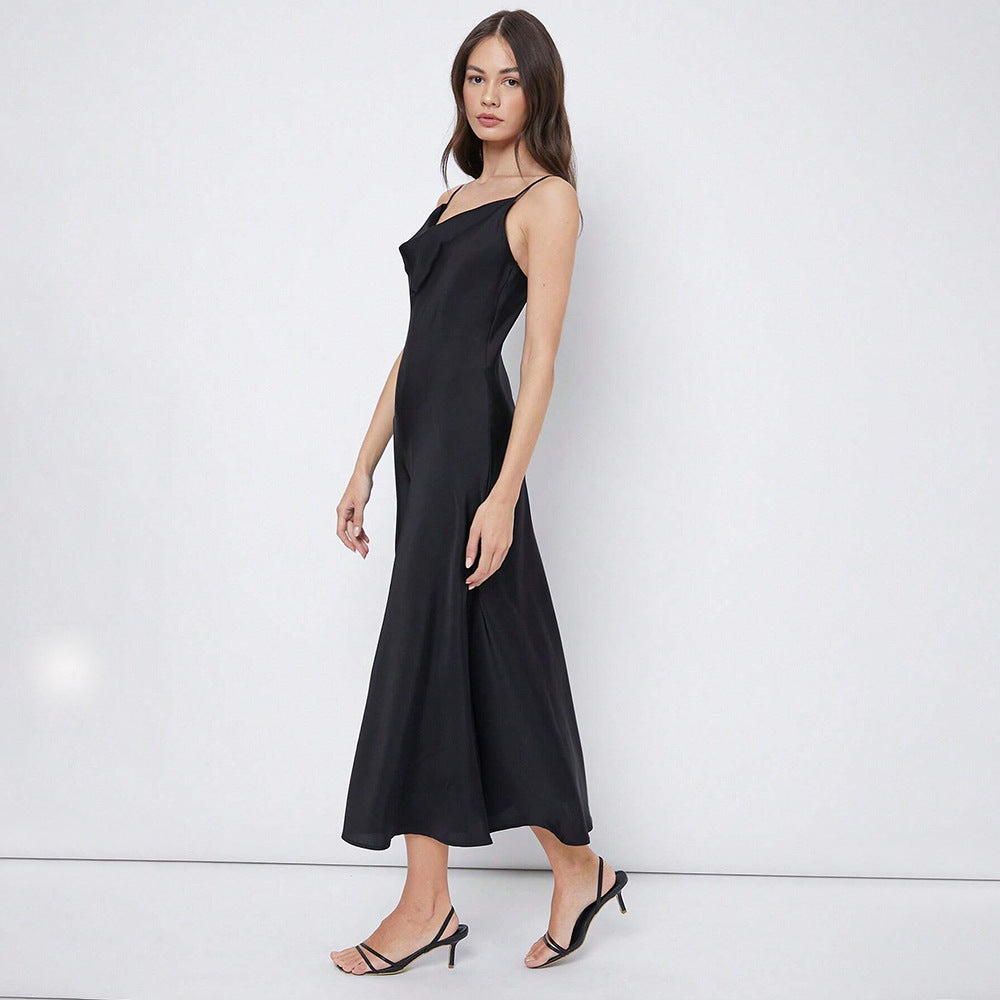 Audrey – Robe Satinée à Bretelles