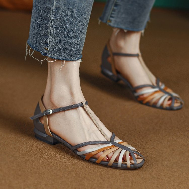 Karen – Sandales à Talon Aiguille Bas Évidé