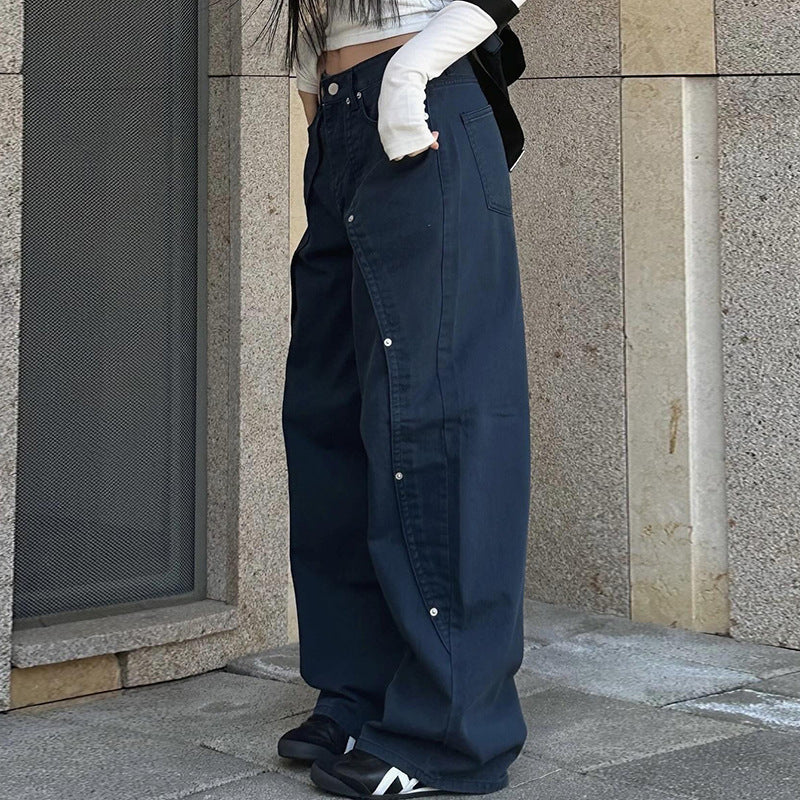 Amanda – Jeans Droits Amples Irréguliers