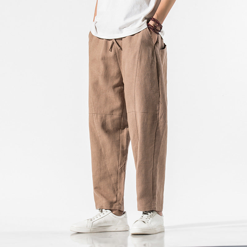 Robert – Pantalon Ample en Lin Style Chinois pour Hommes