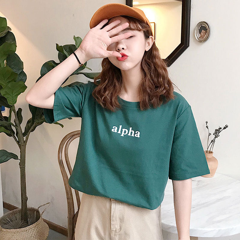 Rowan – T-shirt en Coton à Manches Courtes Imprimé