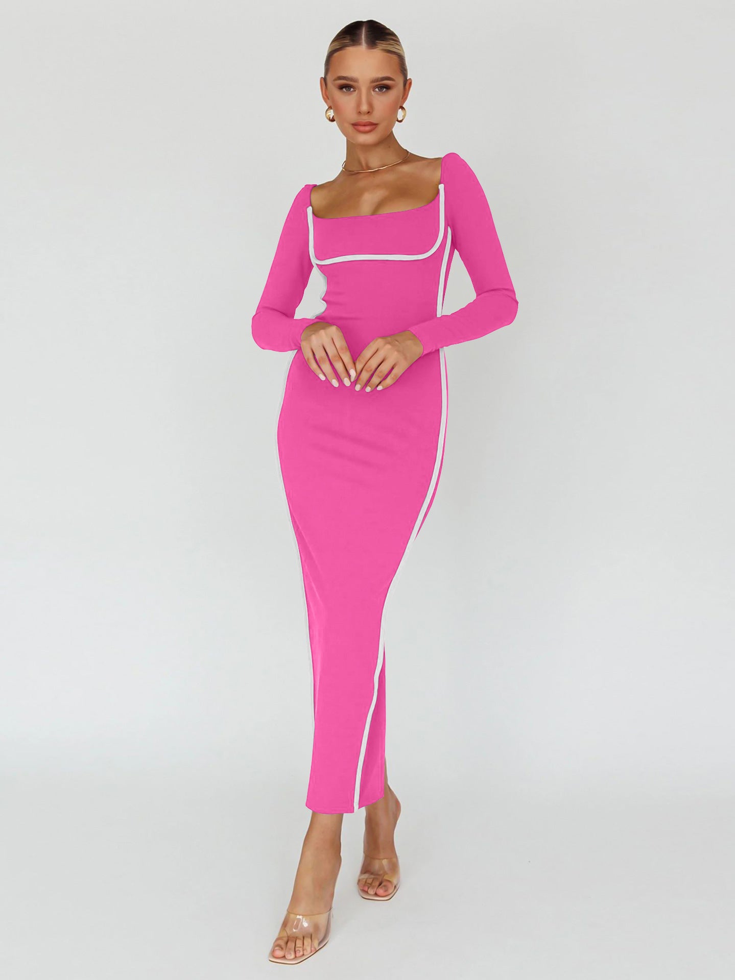 Carly – Robe Élégante à Agencement de Couleurs