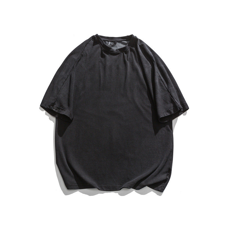 Rhys – T-shirt rétro japonais à manches courtes lavées pour hommes