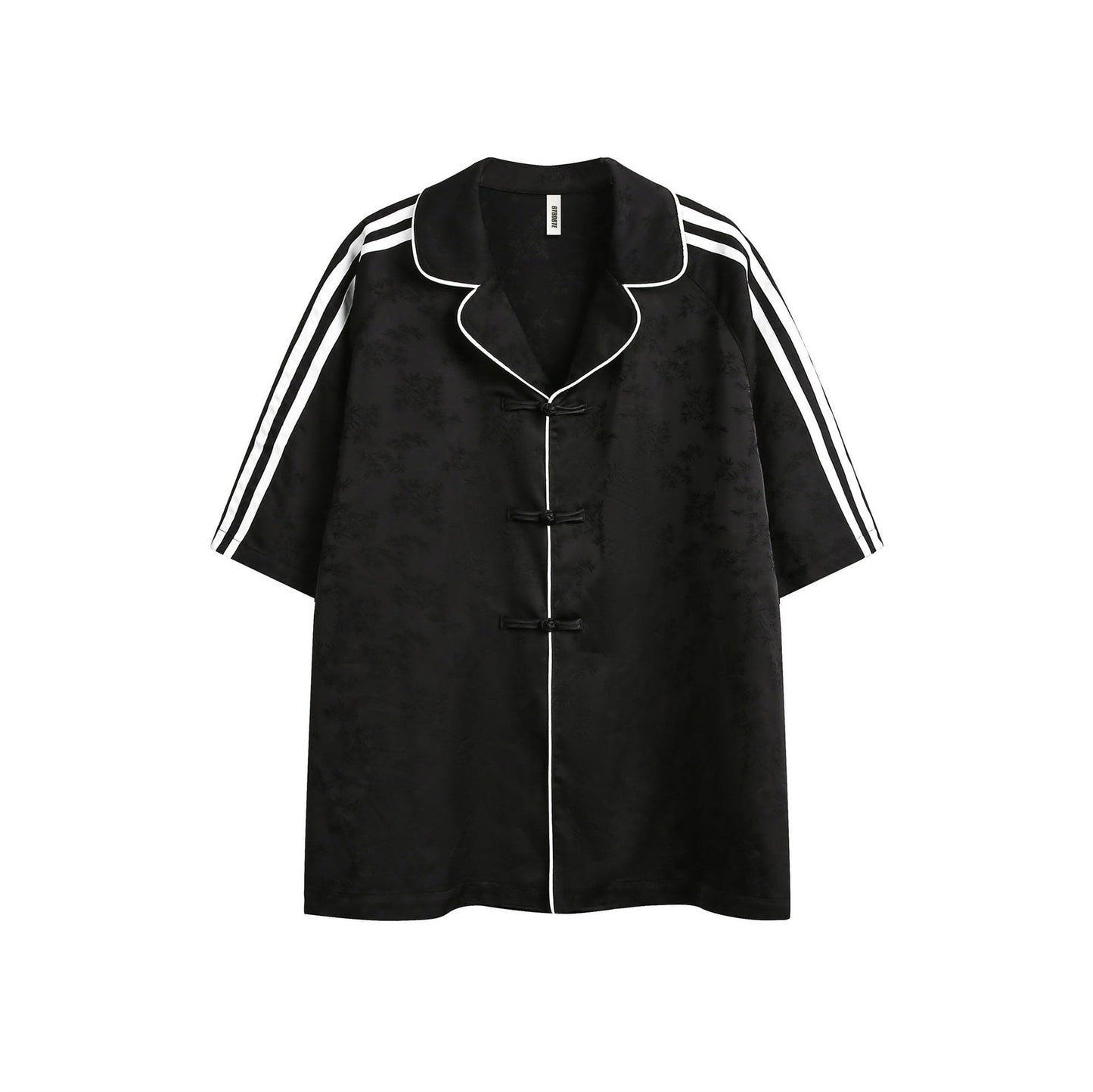 Larry – Chemise à Rayures Noires à Manches Courtes pour Homme