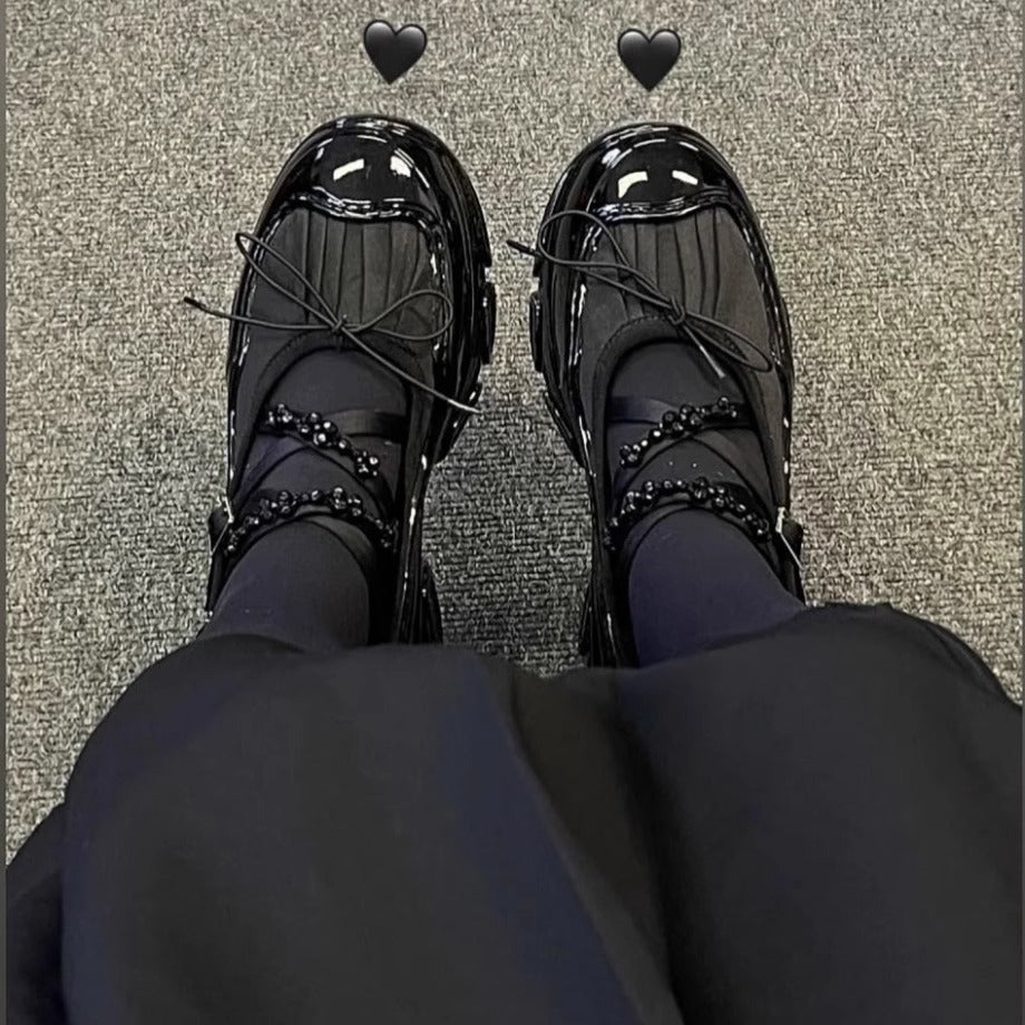 Sophia – Chaussures Mary Jane en Cuir Vegan avec Lacets