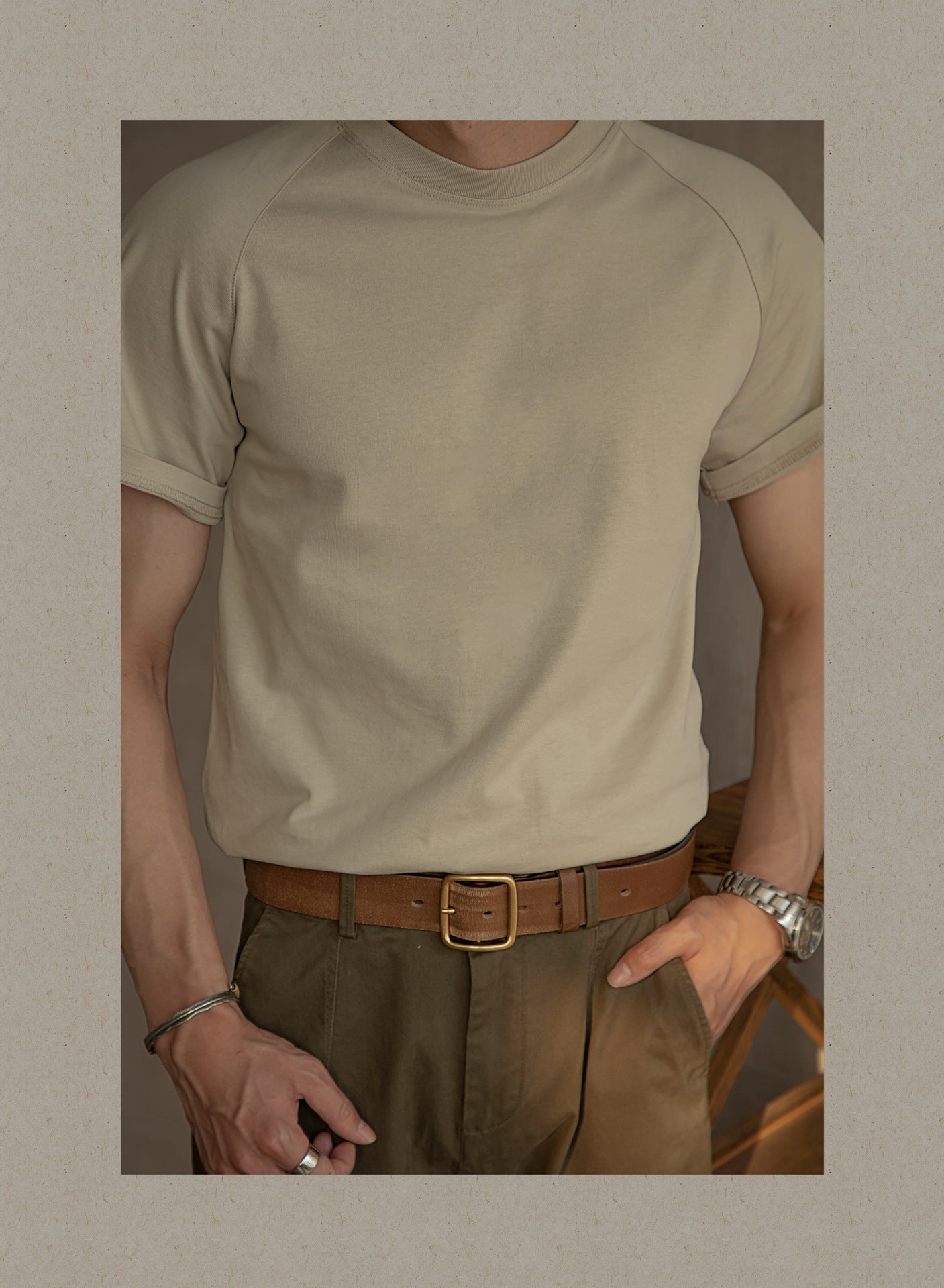 Brett – T-shirt rond en coton épais