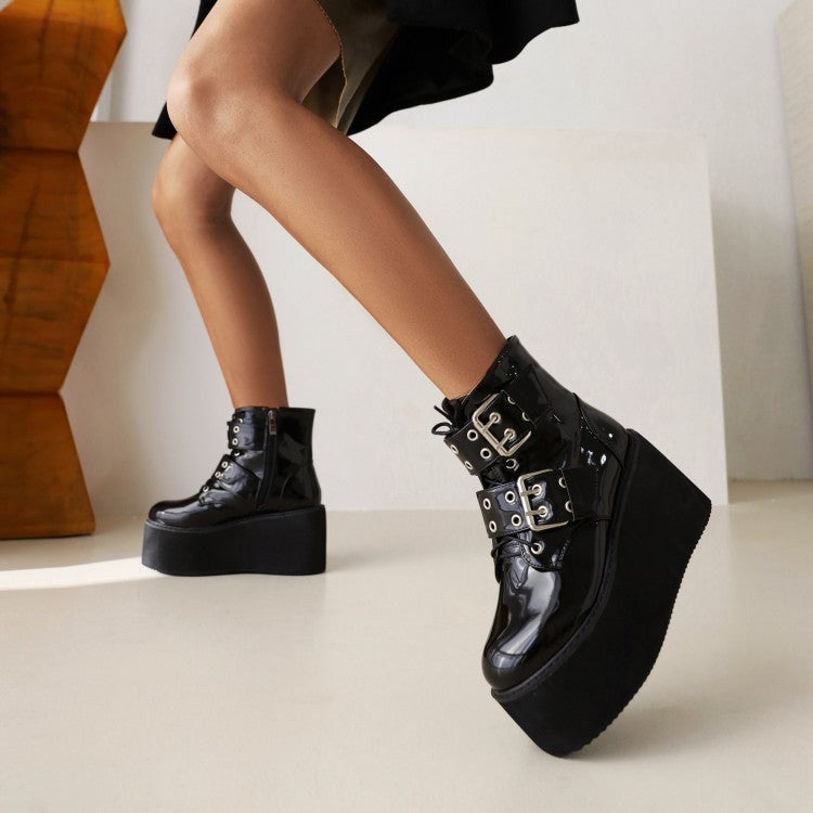 Michelle – Bottines à Talon Muffin en Vegan Noir