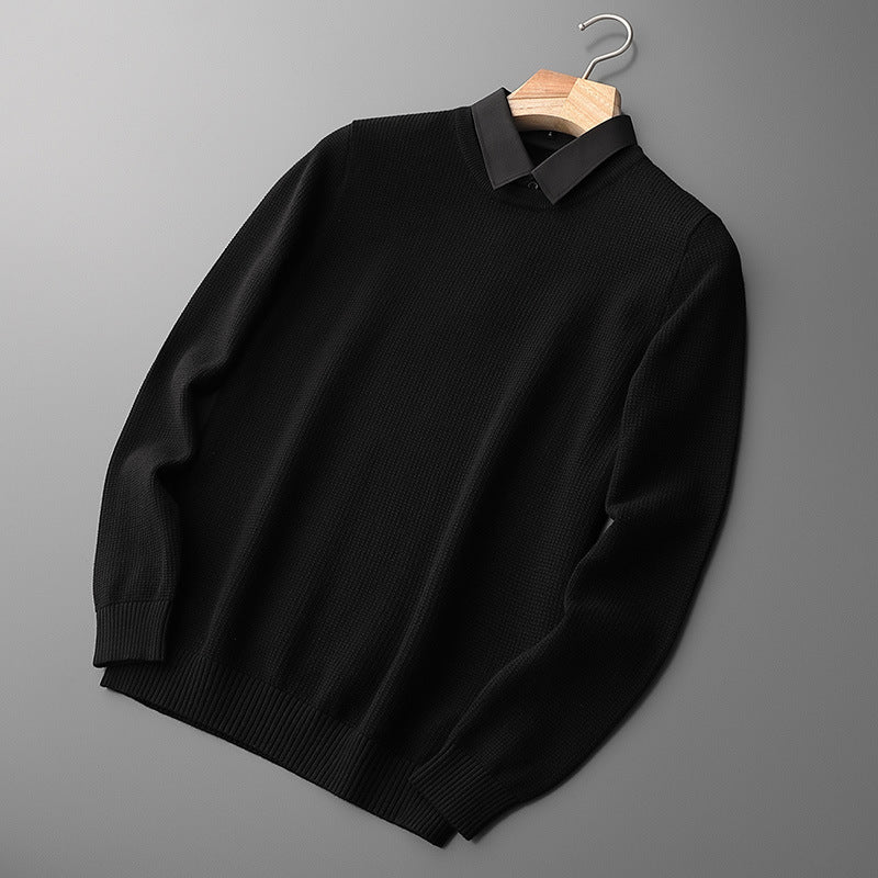 Samuel – Pull Tricoté Col Chemise Deux Pièces Pour Homme