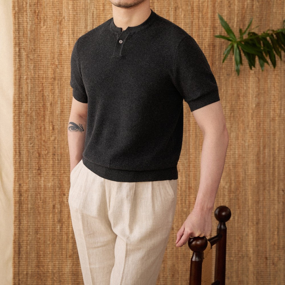 Jonathon – T-shirt rétro slim-fit à manches courtes