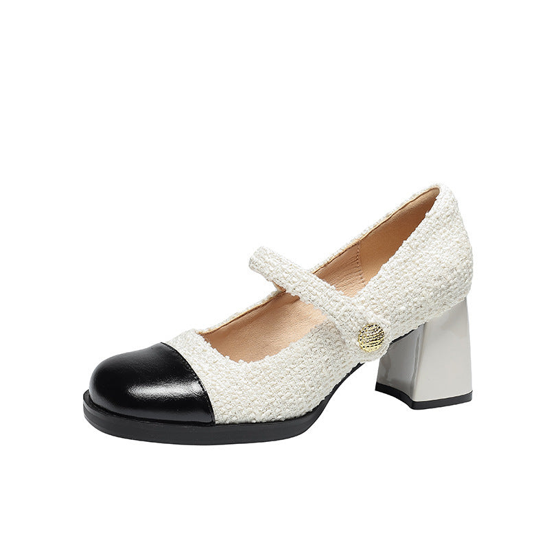 Helen – Chaussures à Talons Épais et Bout Rond