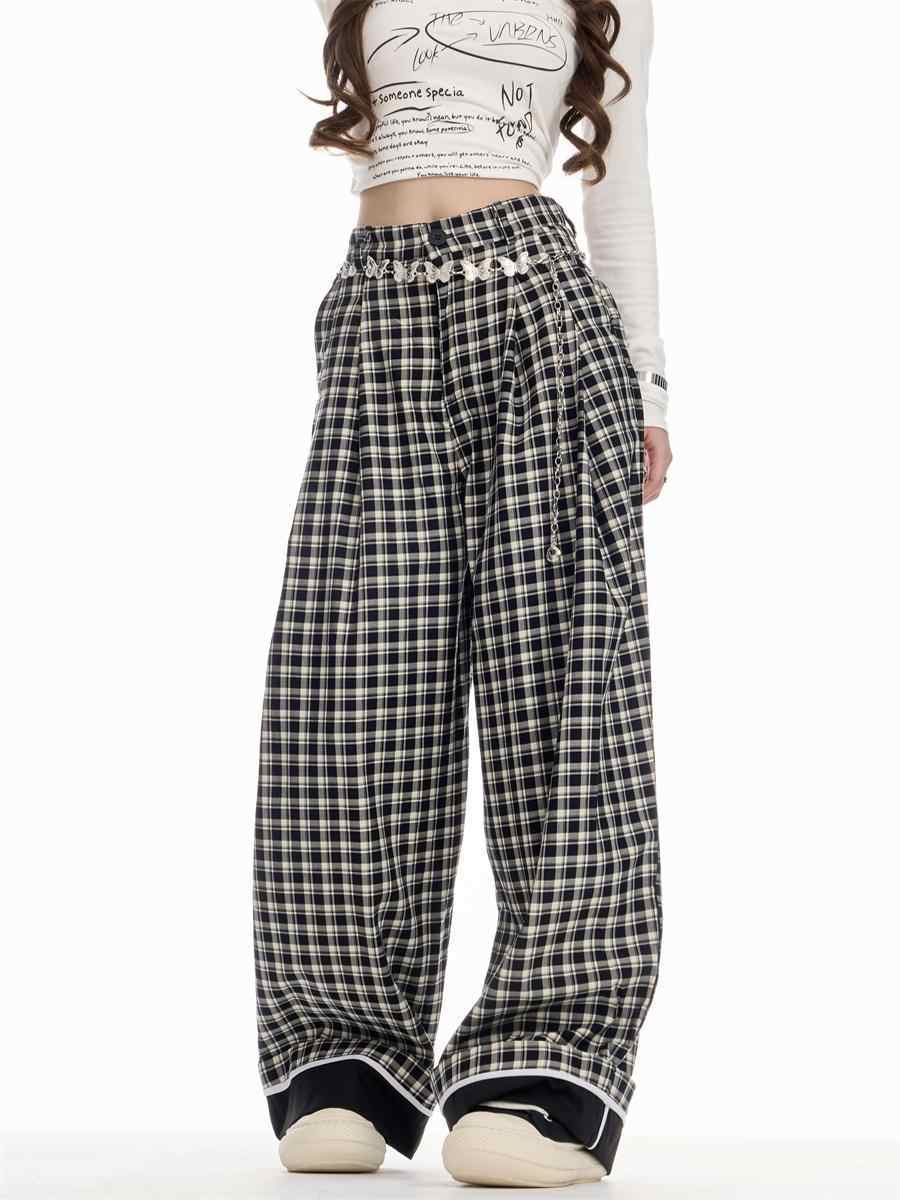 Caroline – Pantalon à carreaux ample pour femmes