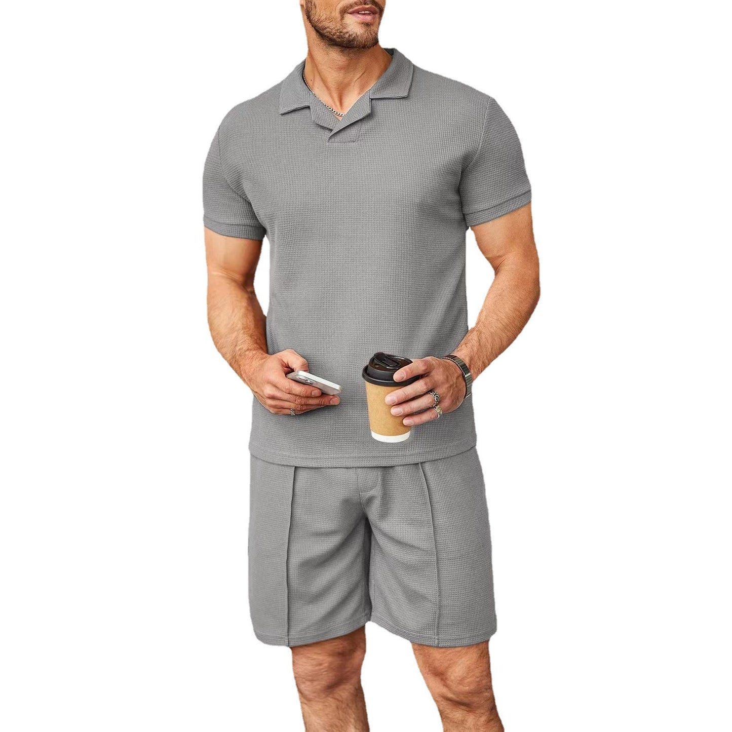 Benjamin – Ensemble Deux Pièces Stylé en Tissu Gaufré