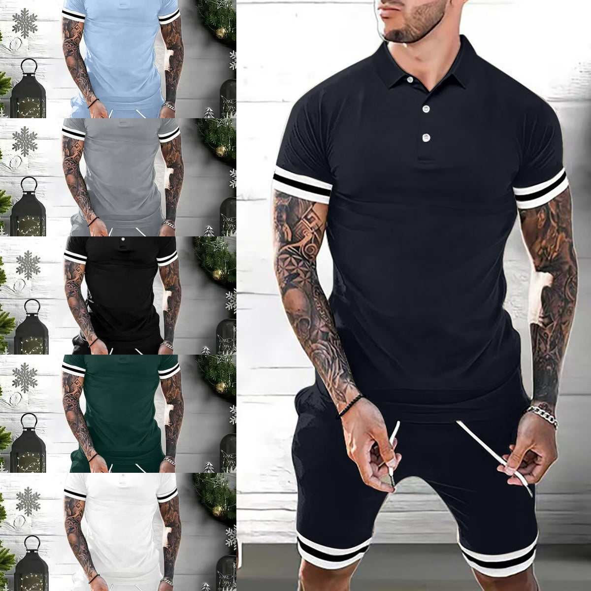 Spencer – Ensemble de Polo et Short d'été pour Hommes