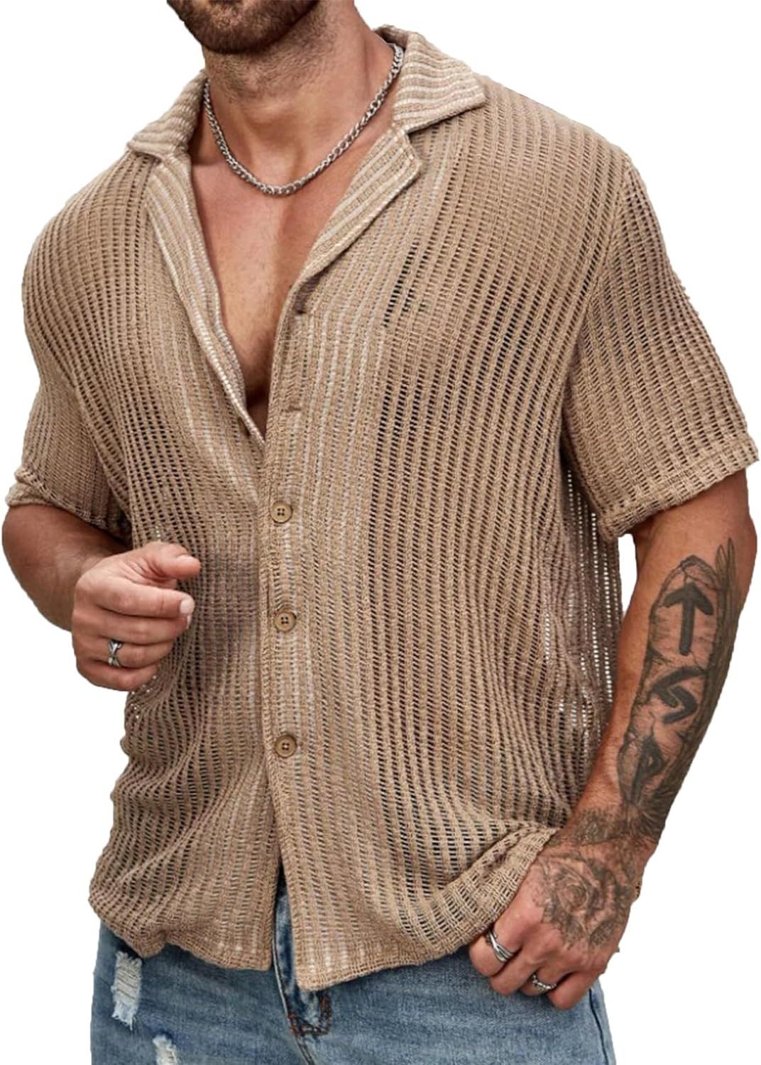 Jon – Chemise Cardigan Respirante à Manches Courtes