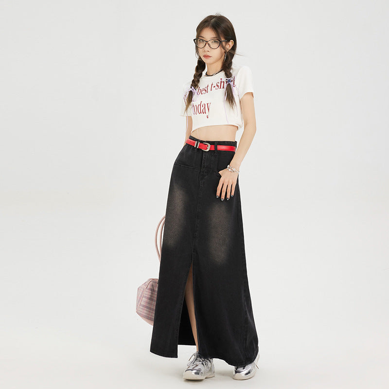 Tamara – Jupe en Jean Taille Haute à la Mode
