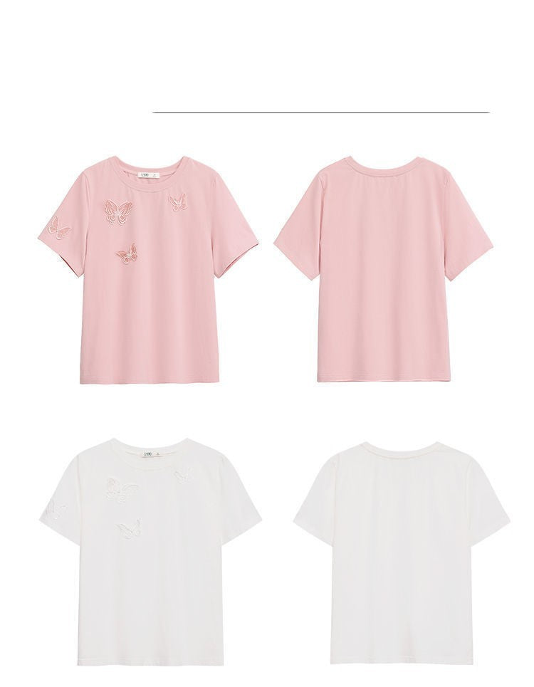 Grace – T-shirt à Manches Courtes pour Femmes en Blanc