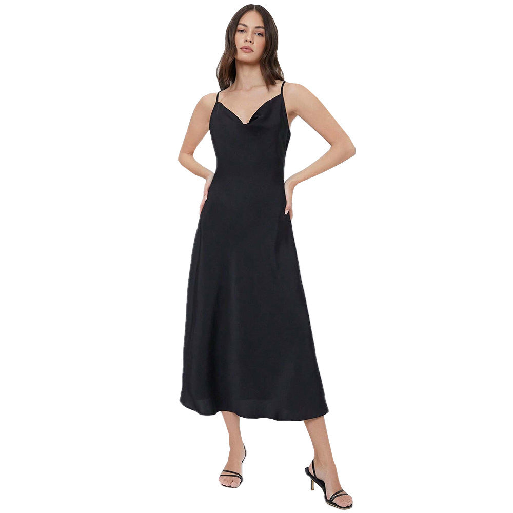 Audrey – Robe Satinée à Bretelles