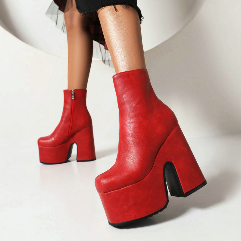 Brenda – Bottes à Talons Hauts avec Fermetures Éclair Latérales