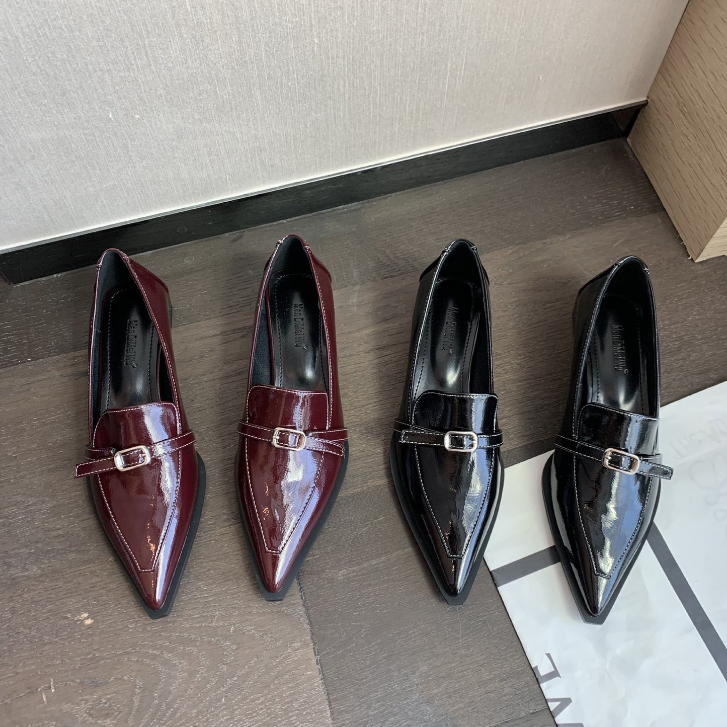 Jade – Chaussures à Talons Épais en Cuir Végan à Bout Pointu