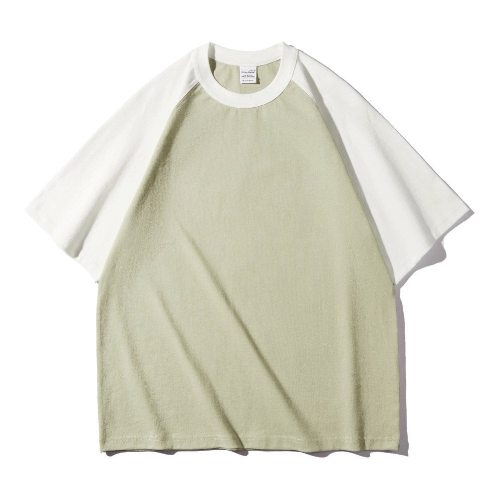 Samuel – T-shirt Épais à Manches Courtes Raglan Contrastées