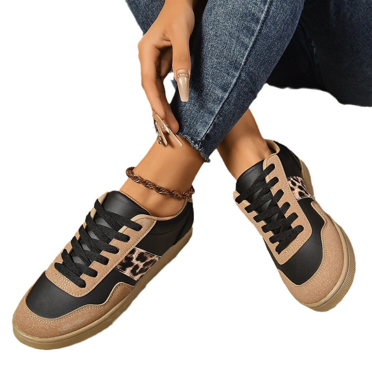 Leanne – Chaussures Décontractées à Lacets Plates et Oversize