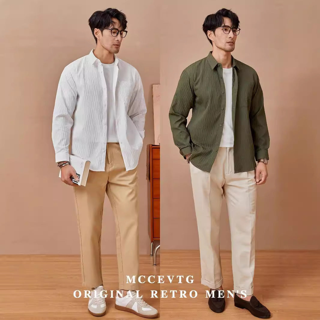 Jeff – Chemise Plissée Ample pour Automne