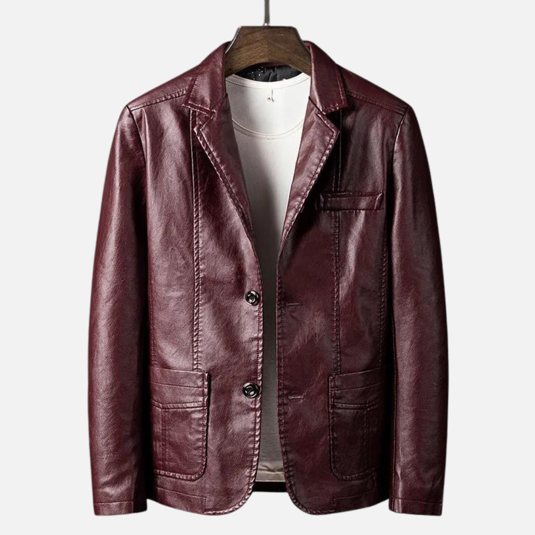 Benjamin – Veste en Cuir Vegan avec Deux Boutons