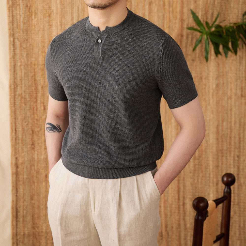 Jonathon – T-shirt rétro slim-fit à manches courtes